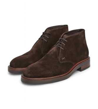 Hackett London Egmont Brown Safari Leather Ankle Boots