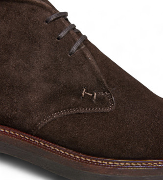 Hackett London Egmont Brown Safari Leather Ankle Boots