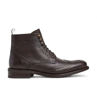 Hackett London Botins em pele Jame castanho