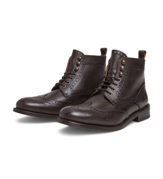 Hackett London Bottines en cuir Jame marron