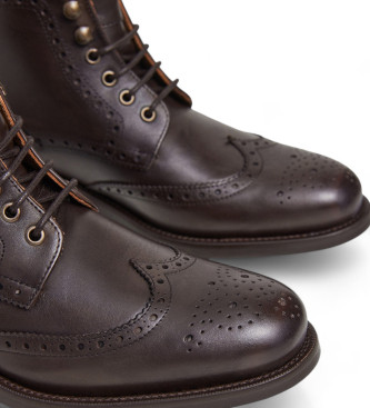 Hackett London Botins em pele Jame castanho