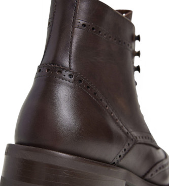 Hackett London Botins em pele Jame castanho