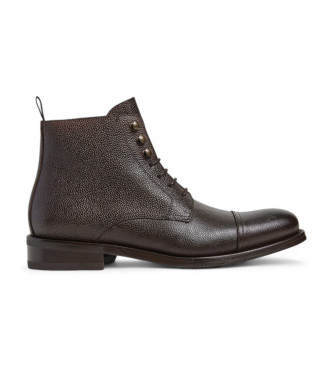 Hackett London Botins em pele Jame castanho