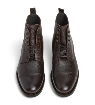 Hackett London Botins em pele Jame castanho