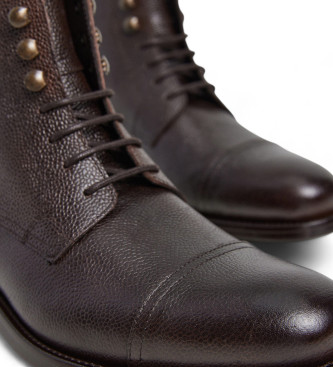 Hackett London Botins em pele Jame castanho