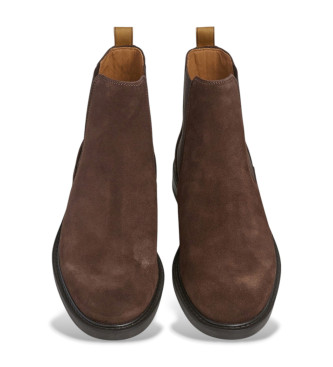 Hackett London Bottines Chelsea en cuir Mason, marron