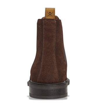 Hackett London Bottines Chelsea en cuir Mason, marron