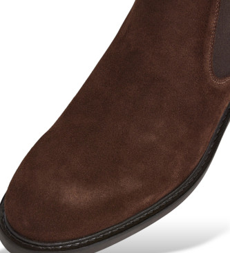 Hackett London Bottines Chelsea en cuir Mason, marron