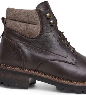 Hackett London Range Stone Leather Ankle Boots brown