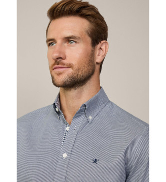 Hackett London Brushed Puppytooth blue shirt