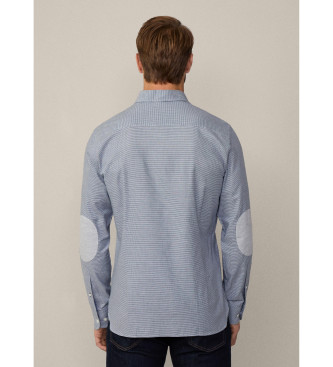 Hackett London Brushed Puppytooth blue shirt