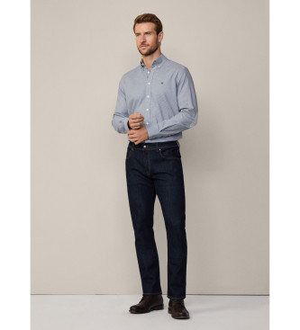 Hackett London Brushed Puppytooth blue shirt