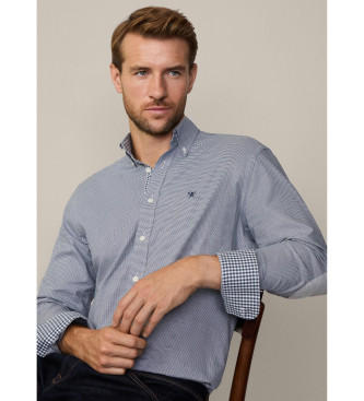 Hackett London Brushed Puppytooth blue shirt