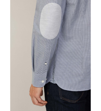 Hackett London Brushed Puppytooth blue shirt