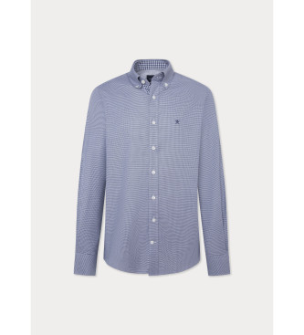 Hackett London Brushed Puppytooth blue shirt