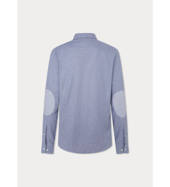 Hackett London Brushed Puppytooth blue shirt