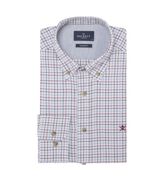 Hackett London Gebrstetes Tattersal-Hemd wei