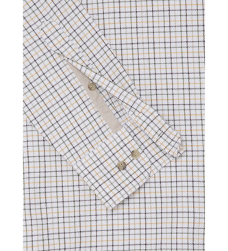 Hackett London Camisa Brushed Tattersal blanco