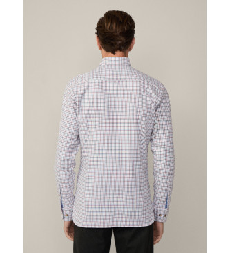 Hackett London Camisa Brushed Tattersal blanco