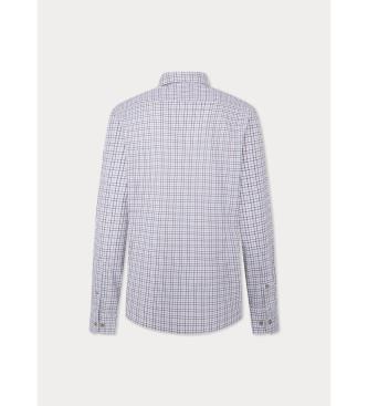 Hackett London Camisa Brushed Tattersal blanco