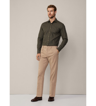 Hackett London Camicia verde con vetro spazzolato