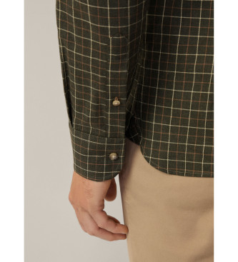 Hackett London Brstet Windowpane grn skjorte