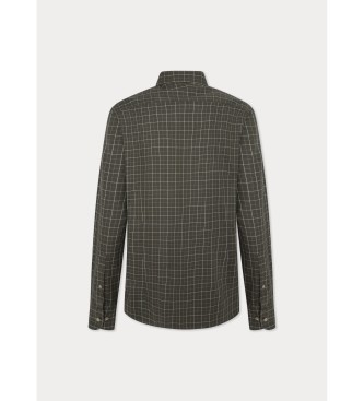 Hackett London Brstet Windowpane grn skjorte