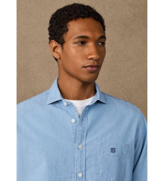 Hackett London Camicia blu chambray