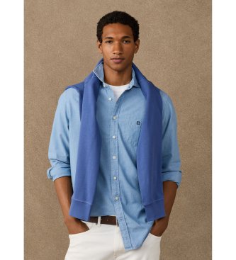 Hackett London Camicia blu chambray