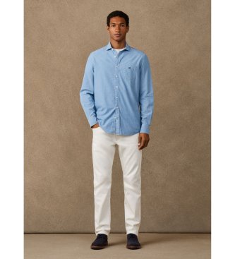 Hackett London Camicia blu chambray