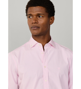 Hackett London Camisa City Gingham cor-de-rosa