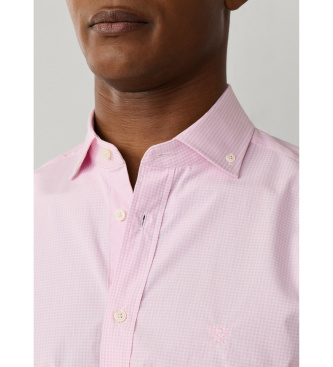 Hackett London Camisa City Gingham cor-de-rosa