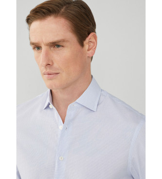 Hackett London Luxe Graph blue checked shirt