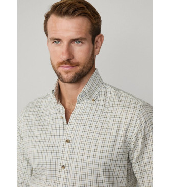 Hackett London Camisa de franela cuadros tattersall fit clsico blanco