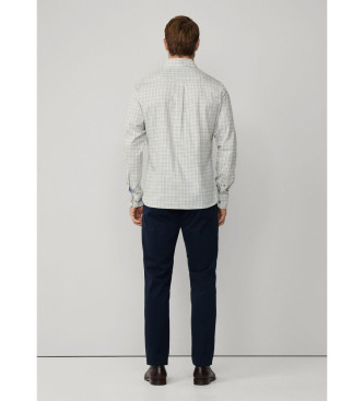 Hackett London Camisa de franela cuadros tattersall fit clsico blanco