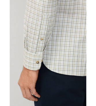 Hackett London Camisa de franela cuadros tattersall fit clsico blanco