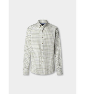Hackett London Camisa de franela cuadros tattersall fit clsico blanco
