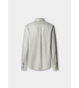 Hackett London Camisa de franela cuadros tattersall fit clsico blanco