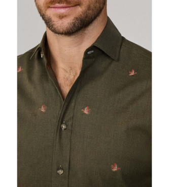 Hackett London Camisa Duck Fil Coupe verde