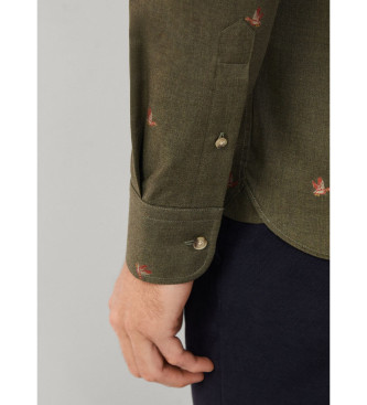 Hackett London Camisa Duck Fil Coupe verde