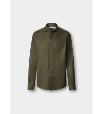 Hackett London Camisa Duck Fil Coupe verde