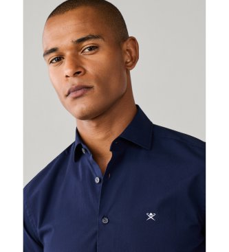 Hackett London Camicia Ess Stretch Pop blu marino