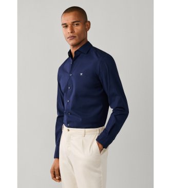 Hackett London Camicia Ess Stretch Pop blu marino