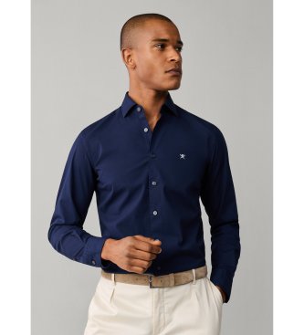 Hackett London Camicia Ess Stretch Pop blu marino