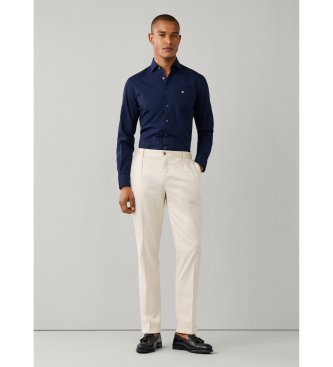 Hackett London Camicia Ess Stretch Pop blu marino