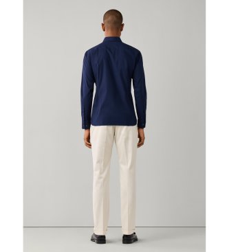 Hackett London Camicia Ess Stretch Pop blu marino