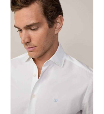 Hackett London Essentieel Textuur Shirt wit