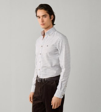 Hackett London Brown Flannel Check Shirt