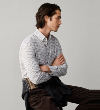 Hackett London Brown Flannel Check Shirt