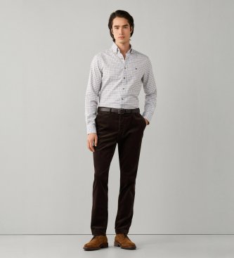 Hackett London Brown Flannel Check Shirt